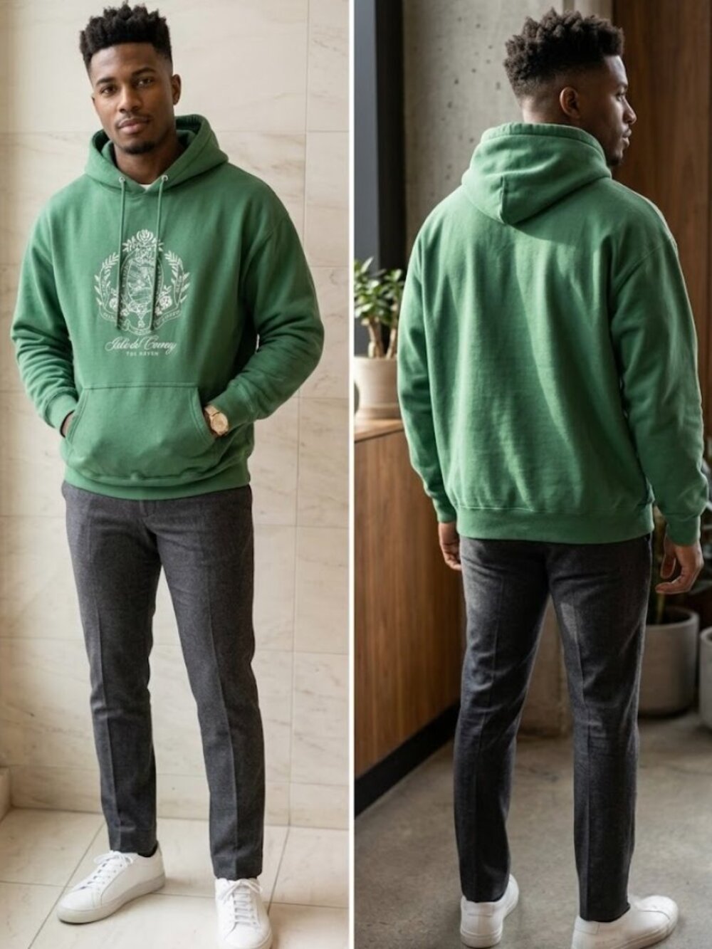 Coney Island Picnic Isle de Coney Tax Haven Crest Hoodie Green Size Medium